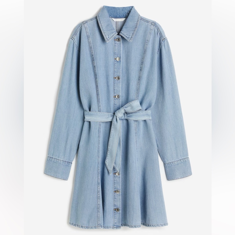H&M Denim Shirt Dress - Light denim blue - XL